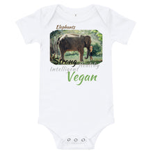 Load image into Gallery viewer, Inspiring Elephant Vegan Baby Onesie T-Shirt