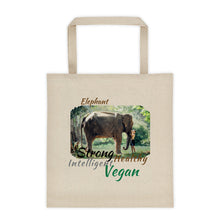 Load image into Gallery viewer, Inspiring Elephant Vegan Tote Bag