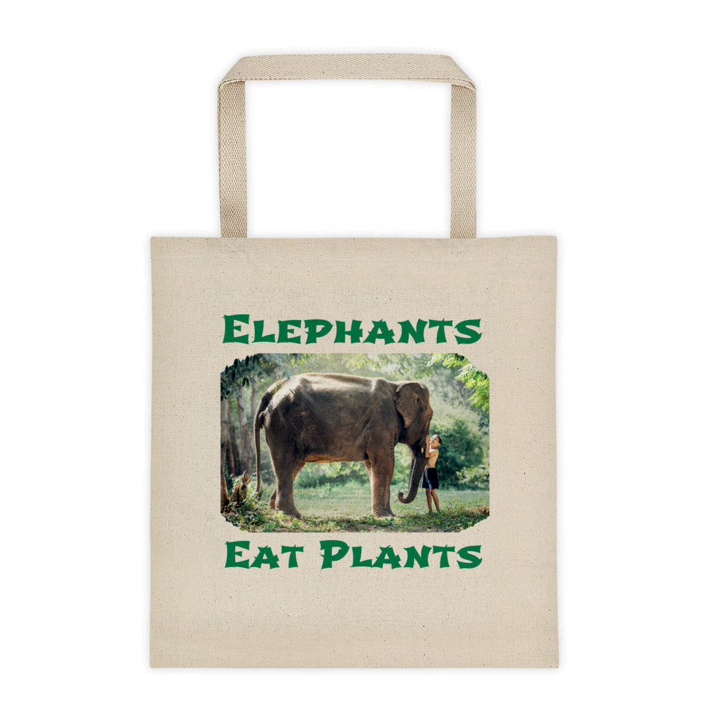 Elephants Eat Plants Tote bag