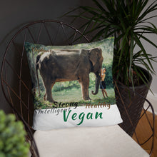 Load image into Gallery viewer, Inspiring Elephant Vegan Throw Pillow