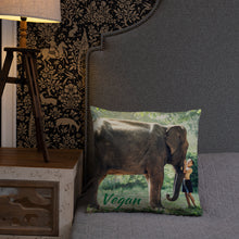 Load image into Gallery viewer, Inspiring Elephant Vegan Throw Pillow