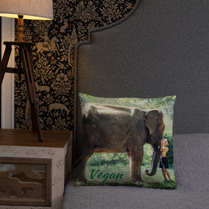 Inspiring Elephant Vegan Throw Pillow