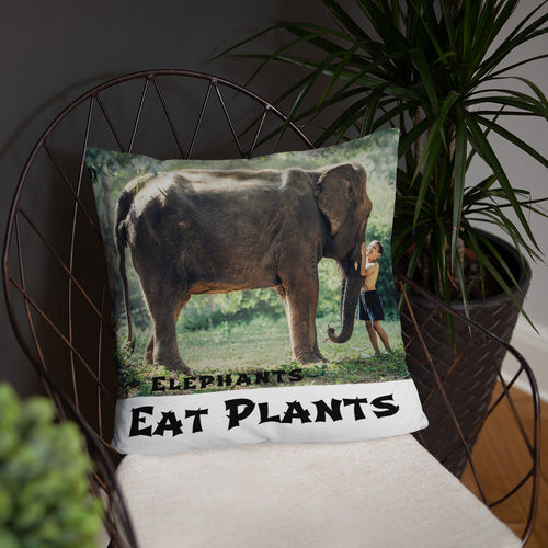 Elephants Eat Plants Square Accent Pillow