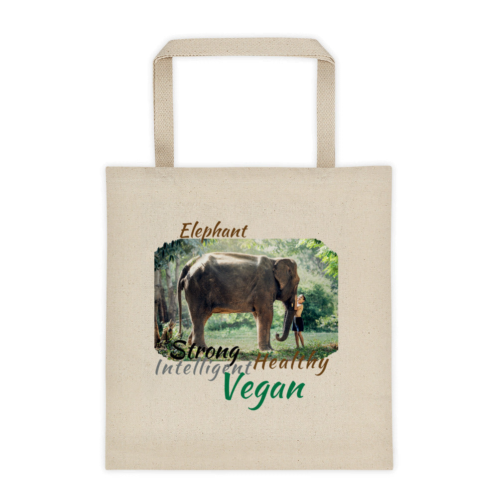 Inspiring Elephant Vegan Tote Bag